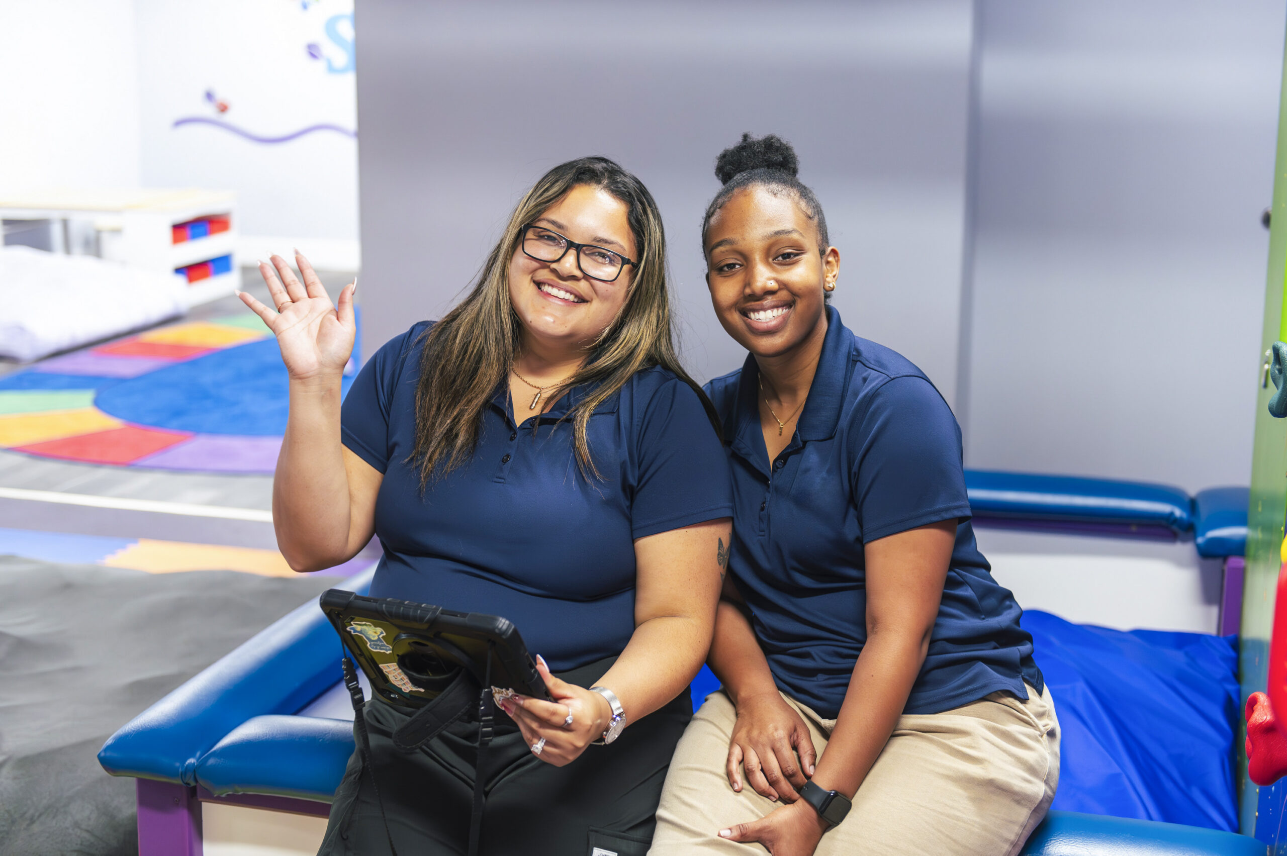 Two ABA professionals greeting
