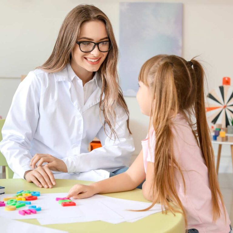 Clinician during an autism evaluation